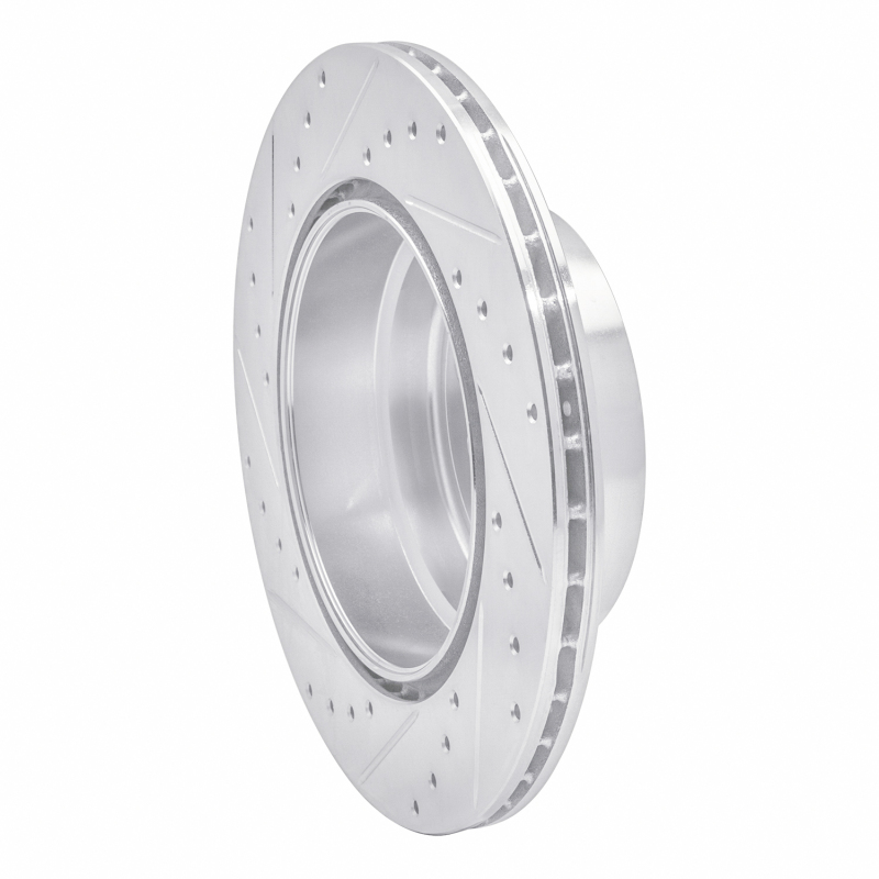 BMW X6 Brake Rotor (1) - Rear Right - R1 Concepts - Drilled & Slotted - Silver - `07-`19